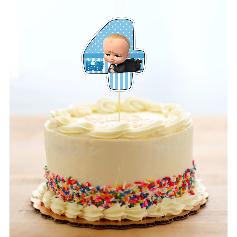 Топпер-цифра (от 0 до 10см цифра) вырубка “Босс Молокосос“ (1шт)- КАРТОН 4