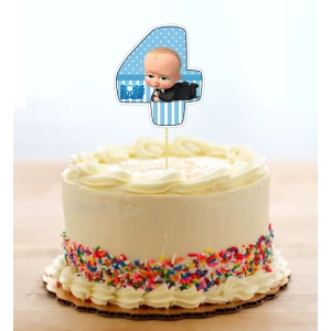 Изображение товара - Топпер-цифра (от 0 до 10см цифра) вырубка “Босс Молокосос“ (1шт)- КАРТОН 4