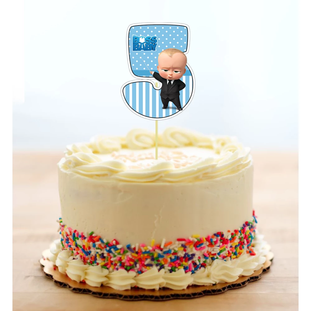 Топпер-цифра (от 0 до 10см цифра) вырубка “Босс Молокосос“ (1шт)- КАРТОН 5