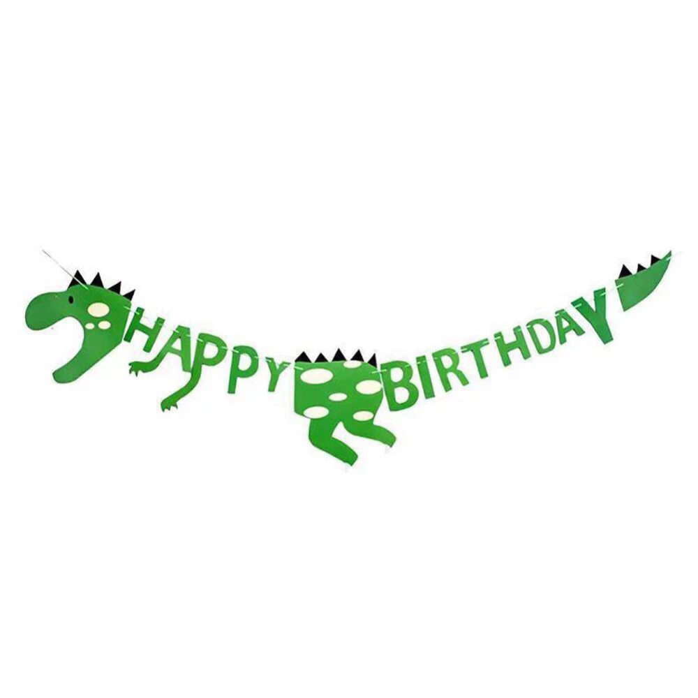 Гирлянда “Динозавр Happy Birthday“ Зеленый глиттер