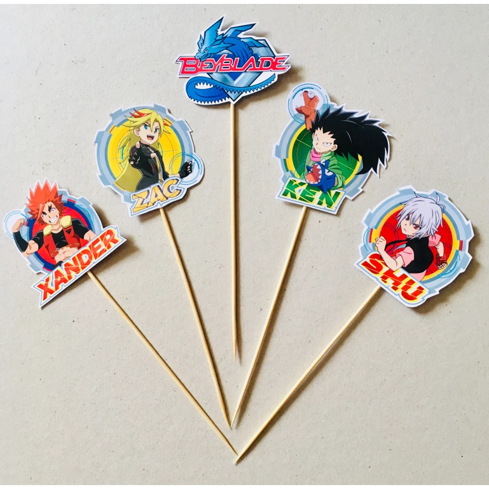 Набор средние топперы (8см) вырубка “Бейблейд/Beyblade“ (5шт./уп.)(КАРТОН)- Набор №3 Бейблейд
