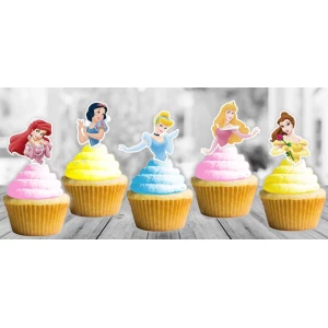Изображение товара -  Топперы для кексов, маффинов, капкейков  в стиле “Принцессы Дисней“ (5 шт./уп.) -