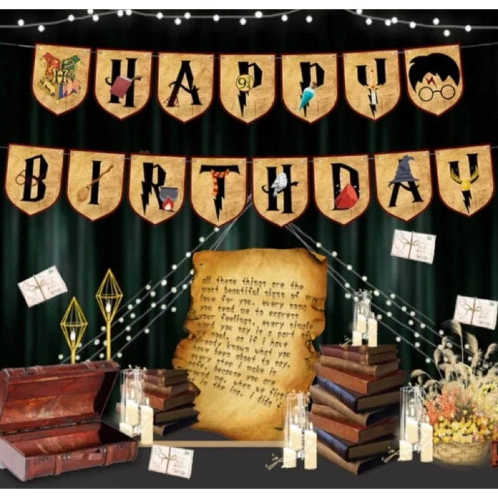 Гирлянда Happy Birthday в стиле  “Гарри Поттер“