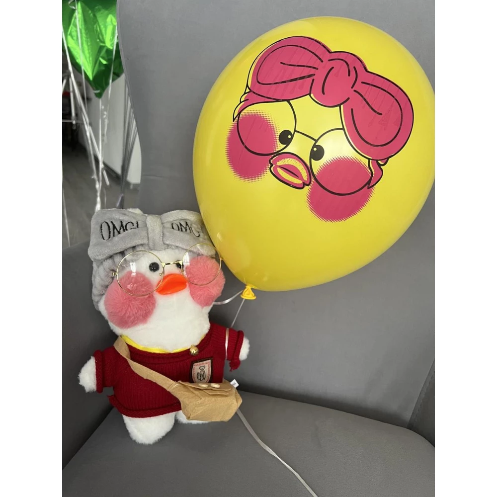 Шарики воздушные с рисунком поштучно “Уточка LalaFanfan/Лалафан“ 12“ (30см) (три цвета)