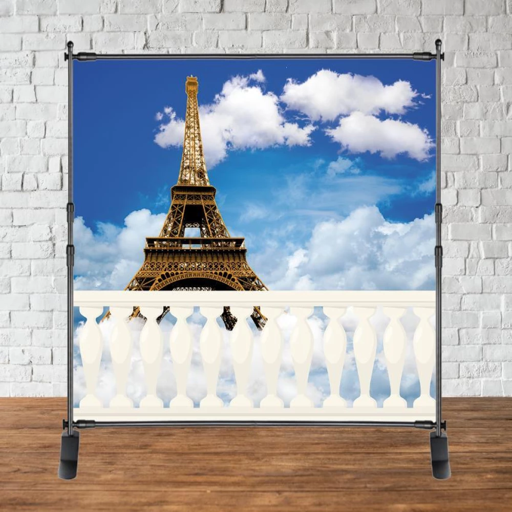 Баннер “Париж“ 2х2м (Эйфелевая башня) - Фотозона (виниловый) без каркаса -