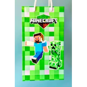 Изображение товара -  Подарочный пакет “Майнкрафт“ 12 х 21 см (зеленый)