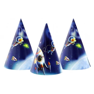 Изображение товара - Колпачки, колпаки праздничные карнавальные 16 см “Космос“ -