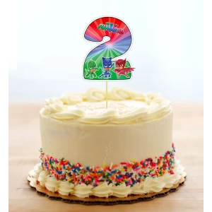 Изображение товара - Топпер-цифра (от 0 до 10см цифра) вырубка “Герои в масках“ (1шт)- Разные цвета, 2