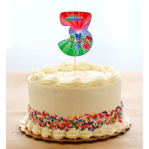 Изображение товара - Топпер-цифра (от 0 до 10см цифра) вырубка “Герои в масках“ (1шт)- Разные цвета, 3