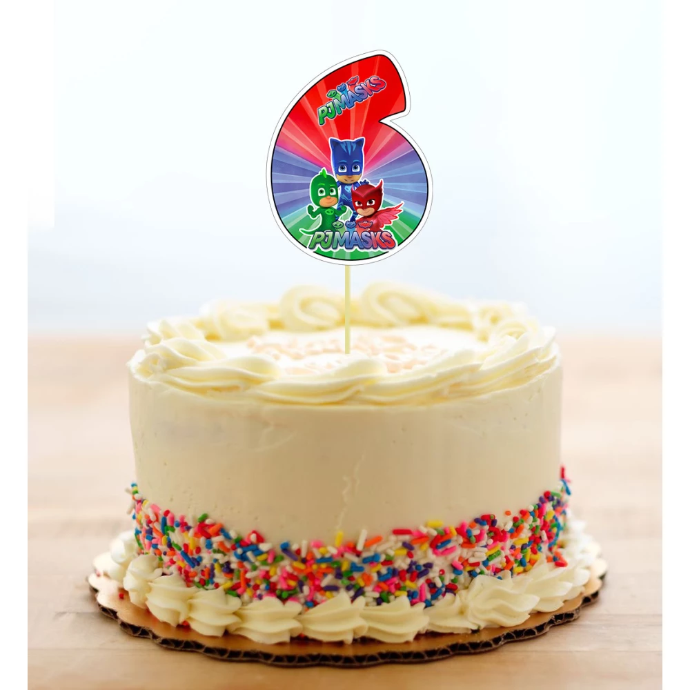 Топпер-цифра (от 0 до 10см цифра) вырубка “Герои в масках“ (1шт)- 6