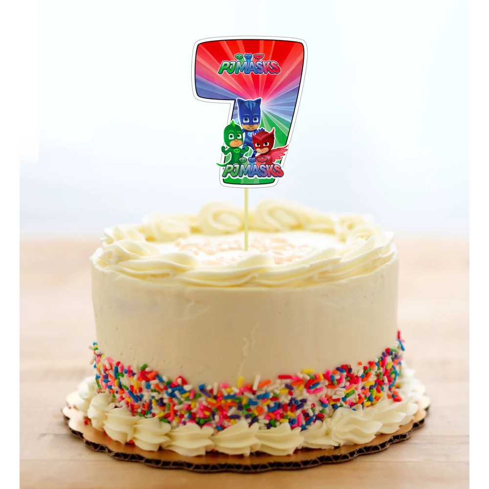 Топпер-цифра (от 0 до 10см цифра) вырубка “Герои в масках“ (1шт)- 7