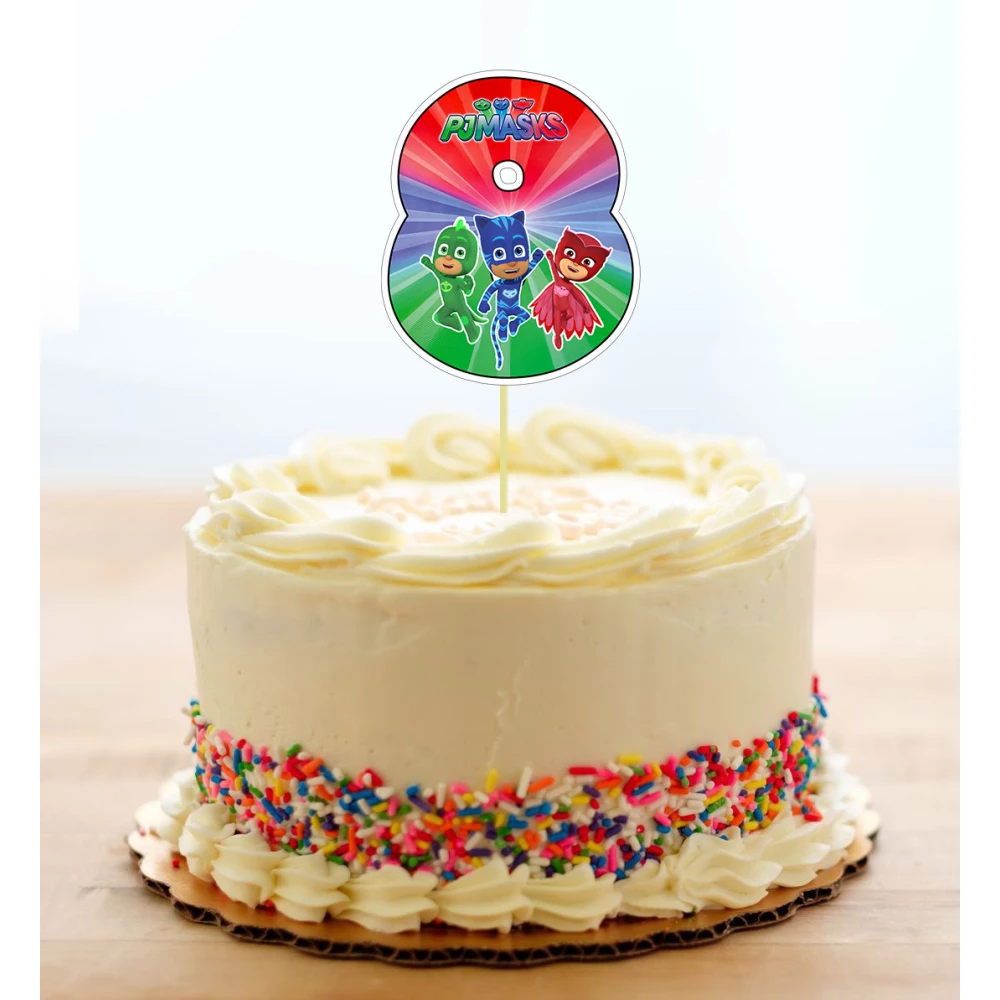 Топпер-цифра (от 0 до 10см цифра) вырубка “Герои в масках“ (1шт)- 8