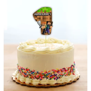 Изображение товара - Топпер-цифра (от 0 до 10см цифра) вырубка “Майнкрафт/Minecraft “ (1шт)- 1