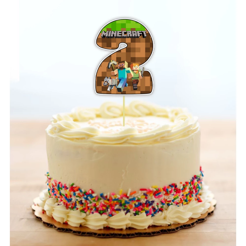 Топпер-цифра (от 0 до 10см цифра) вырубка “Майнкрафт/Minecraft “ (1шт)- 2