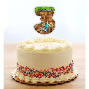 Изображение товара - Топпер-цифра (от 0 до 10см цифра) вырубка “Майнкрафт/Minecraft “ (1шт)- 3