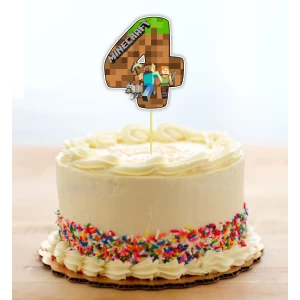 Изображение товара - Топпер-цифра (от 0 до 10см цифра) вырубка “Майнкрафт/Minecraft “ (1шт)- 4