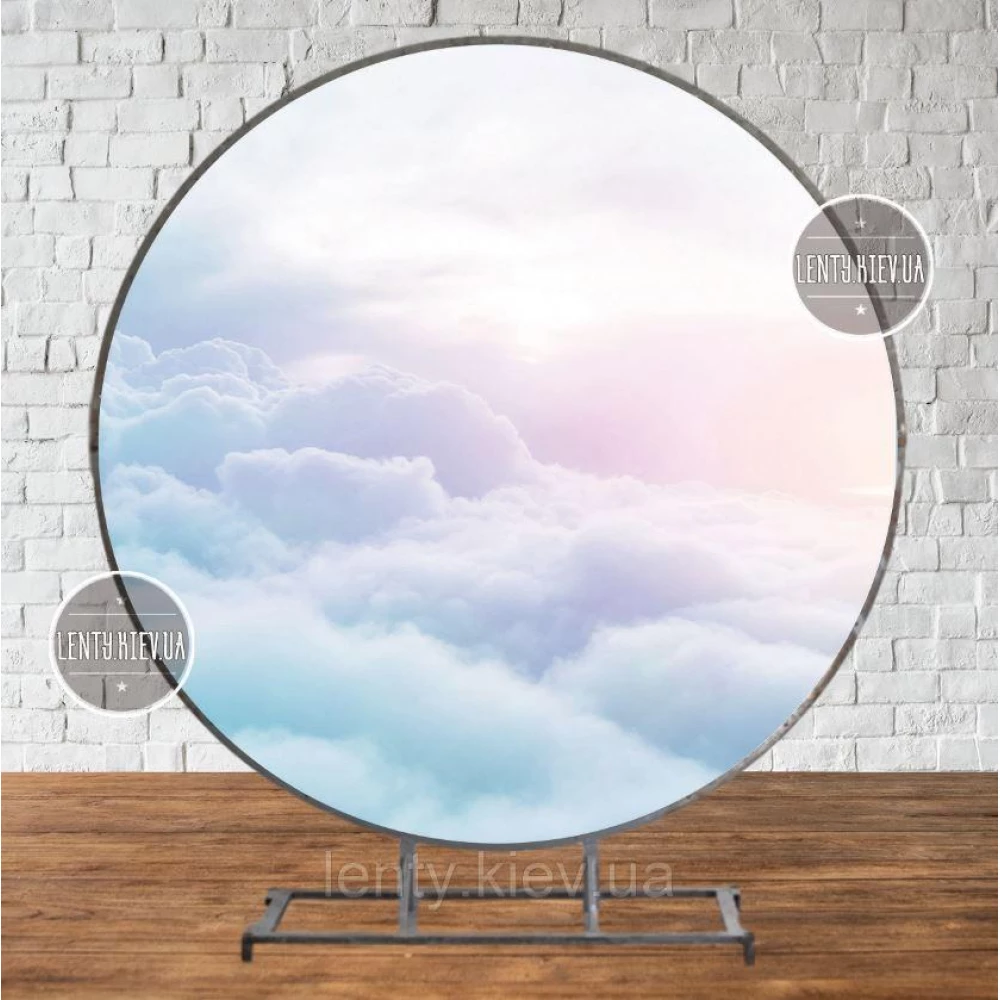Круглый Баннер “Небеса. Г. Сковорода про щастя“ 2х2 м - Фотозона (виниловый) (без каркаса)-