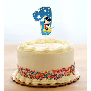 Изображение товара - Топпер-цифра (от 0 до 10см цифра) вырубка “Микки Маус “ (1шт)- 1