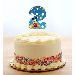 Изображение товара - Топпер-цифра (от 0 до 10см цифра) вырубка “Микки Маус “ (1шт)- 2