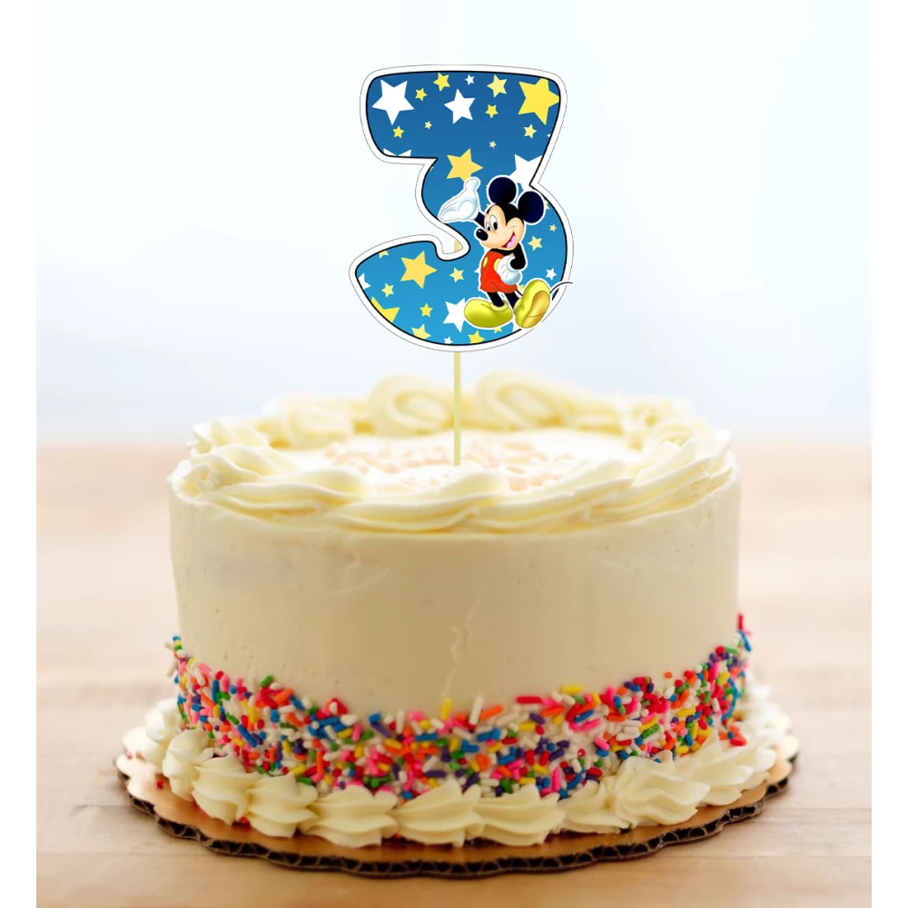 Топпер-цифра (от 0 до 10см цифра) вырубка “Микки Маус “ (1шт)- 3