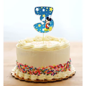 Изображение товара - Топпер-цифра (от 0 до 10см цифра) вырубка “Микки Маус “ (1шт)- 3