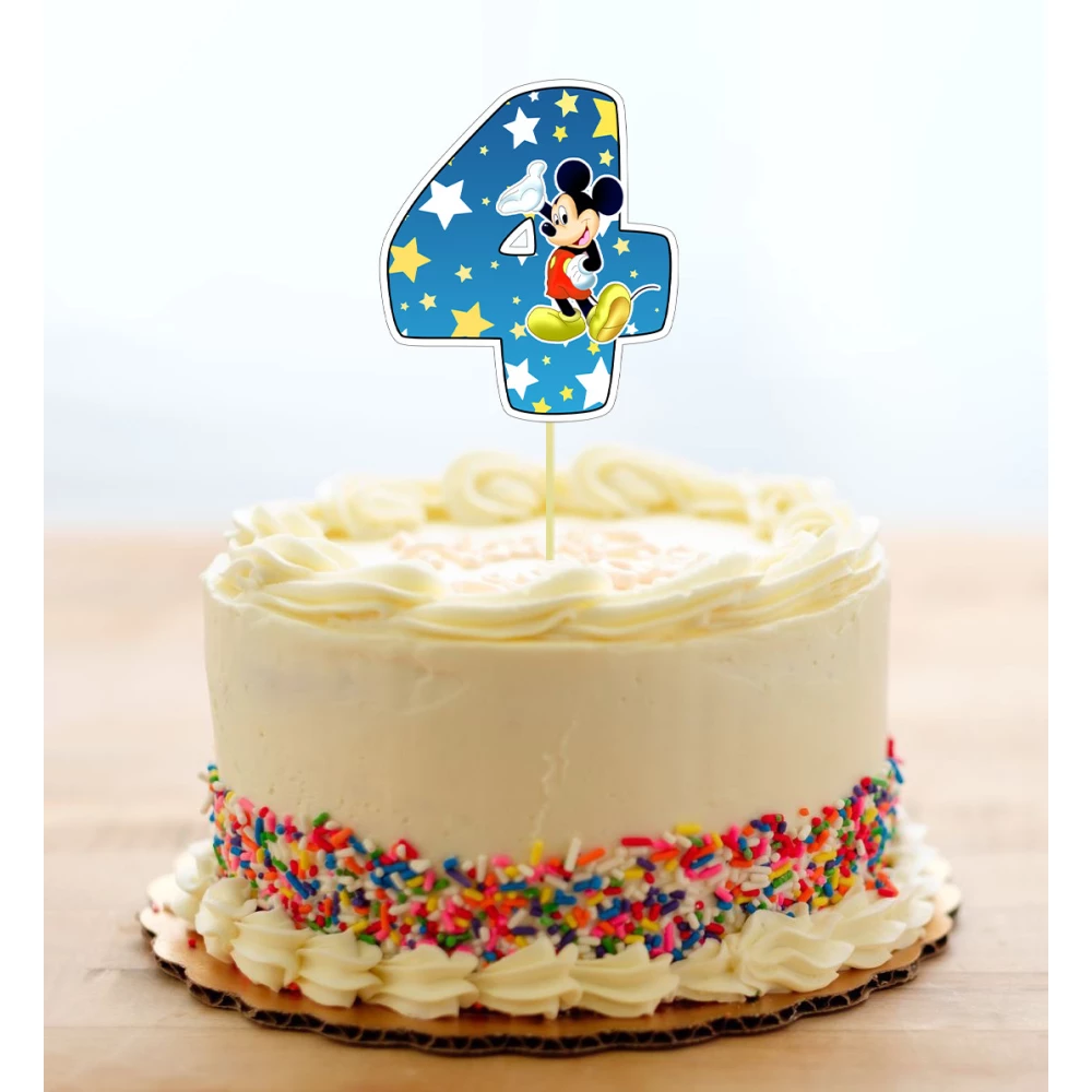 Топпер-цифра (от 0 до 10см цифра) вырубка “Микки Маус “ (1шт)- 4