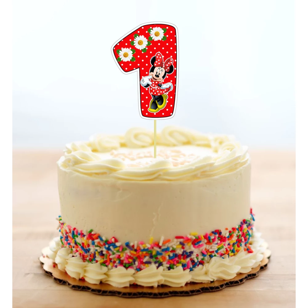 Топпер-цифра (от 0 до 10см цифра) вырубка “Минни Маус “ (1шт)- 1