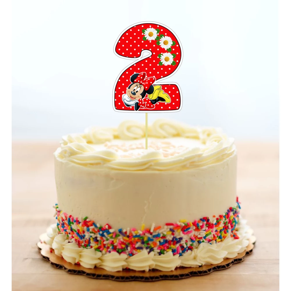 Топпер-цифра (от 0 до 10см цифра) вырубка “Минни Маус “ (1шт)- 2