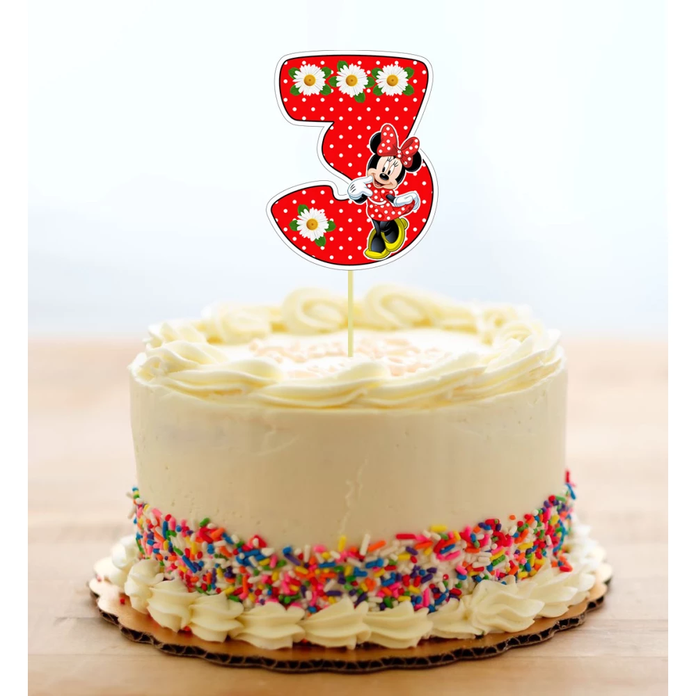 Топпер-цифра (от 0 до 10см цифра) вырубка “Минни Маус “ (1шт)- 3