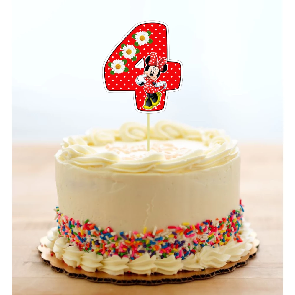 Топпер-цифра (от 0 до 10см цифра) вырубка “Минни Маус “ (1шт)- 4