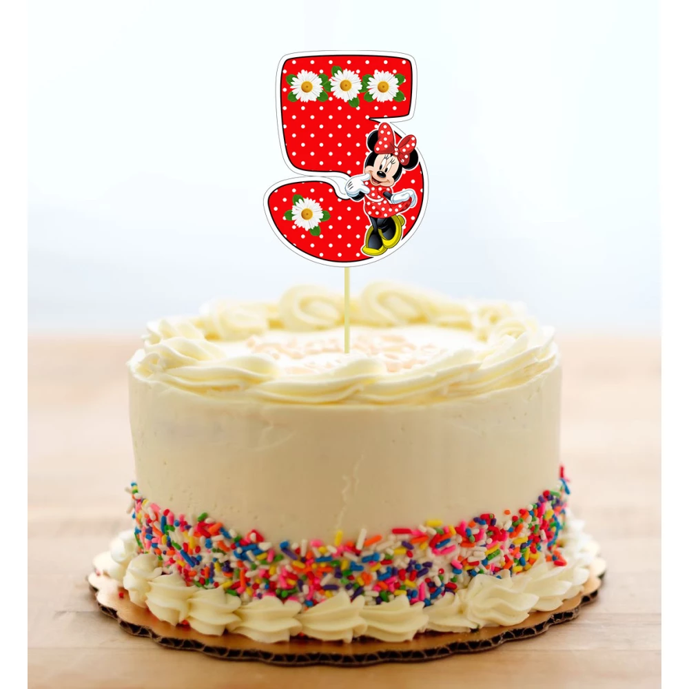 Топпер-цифра (от 0 до 10см цифра) вырубка “Минни Маус “ (1шт)- 5