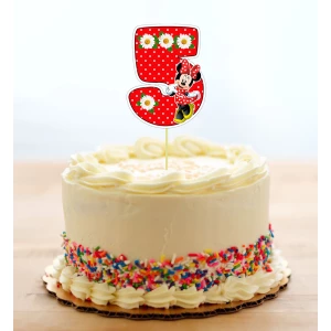 Изображение товара - Топпер-цифра (от 0 до 10см цифра) вырубка “Минни Маус “ (1шт)- 5