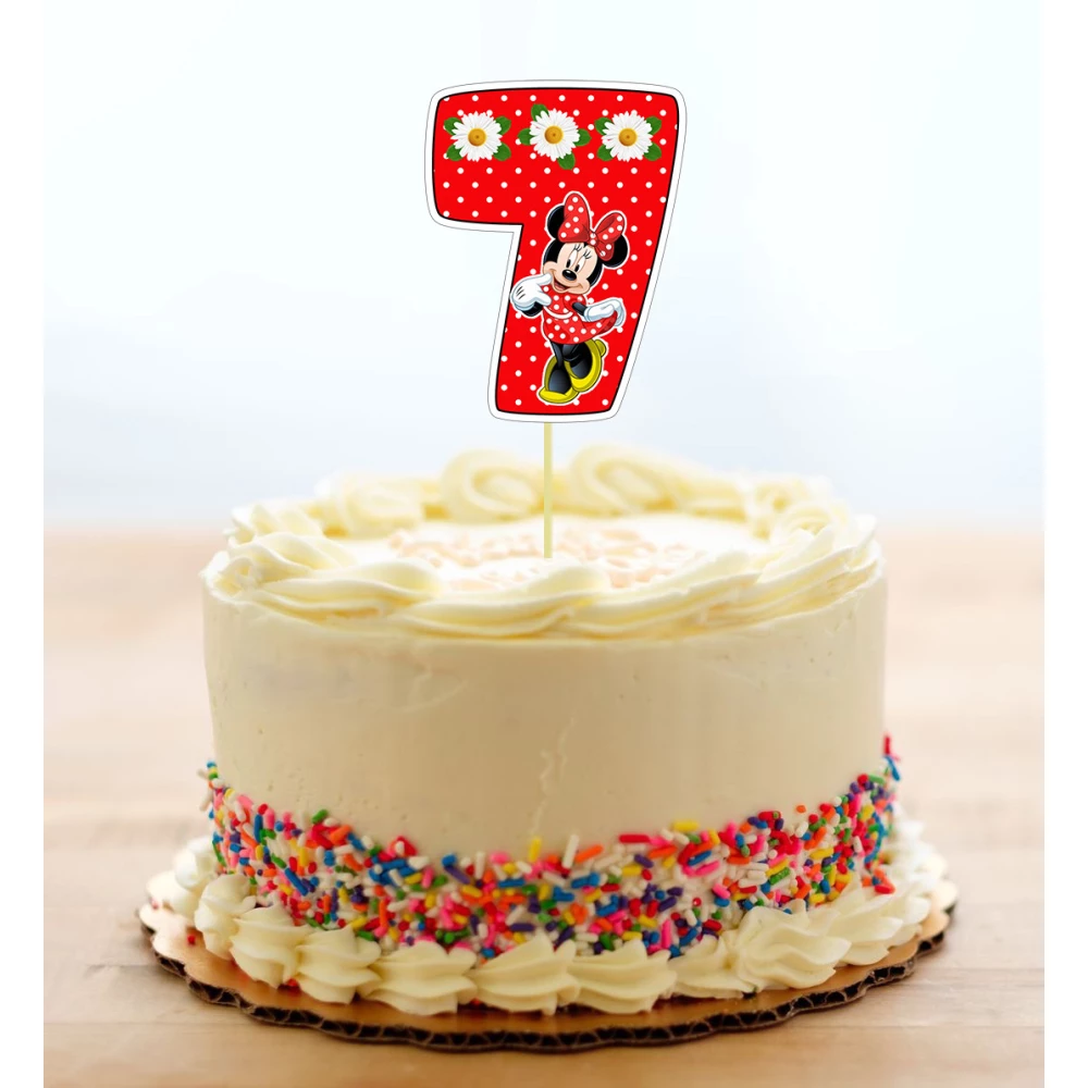 Топпер-цифра (от 0 до 10см цифра) вырубка “Минни Маус “ (1шт)- 7