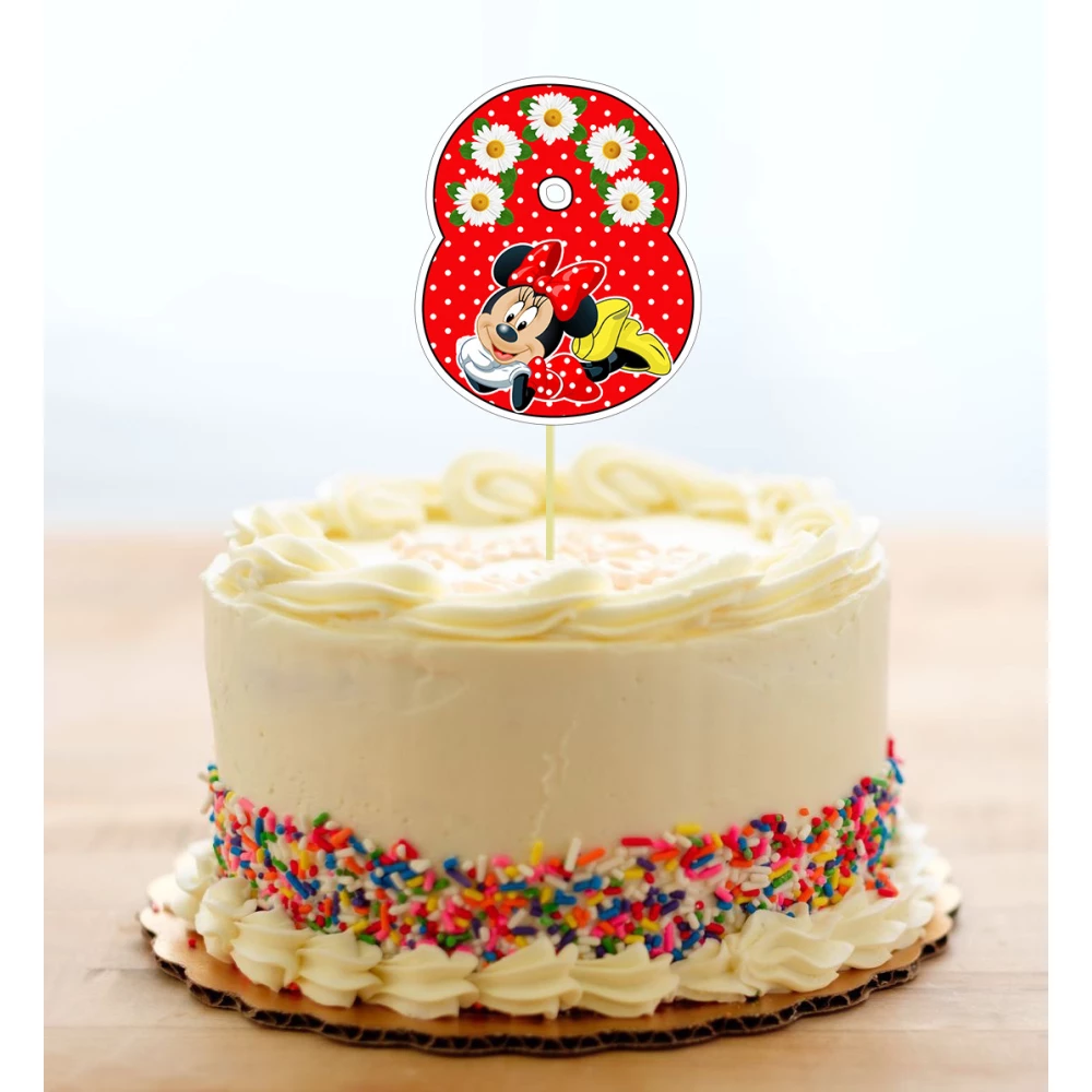 Топпер-цифра (от 0 до 10см цифра) вырубка “Минни Маус “ (1шт)- 8