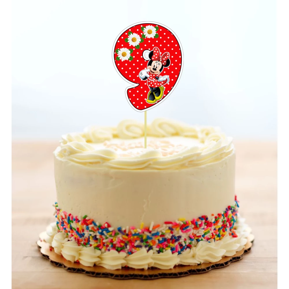 Топпер-цифра (от 0 до 10см цифра) вырубка “Минни Маус “ (1шт)- 9