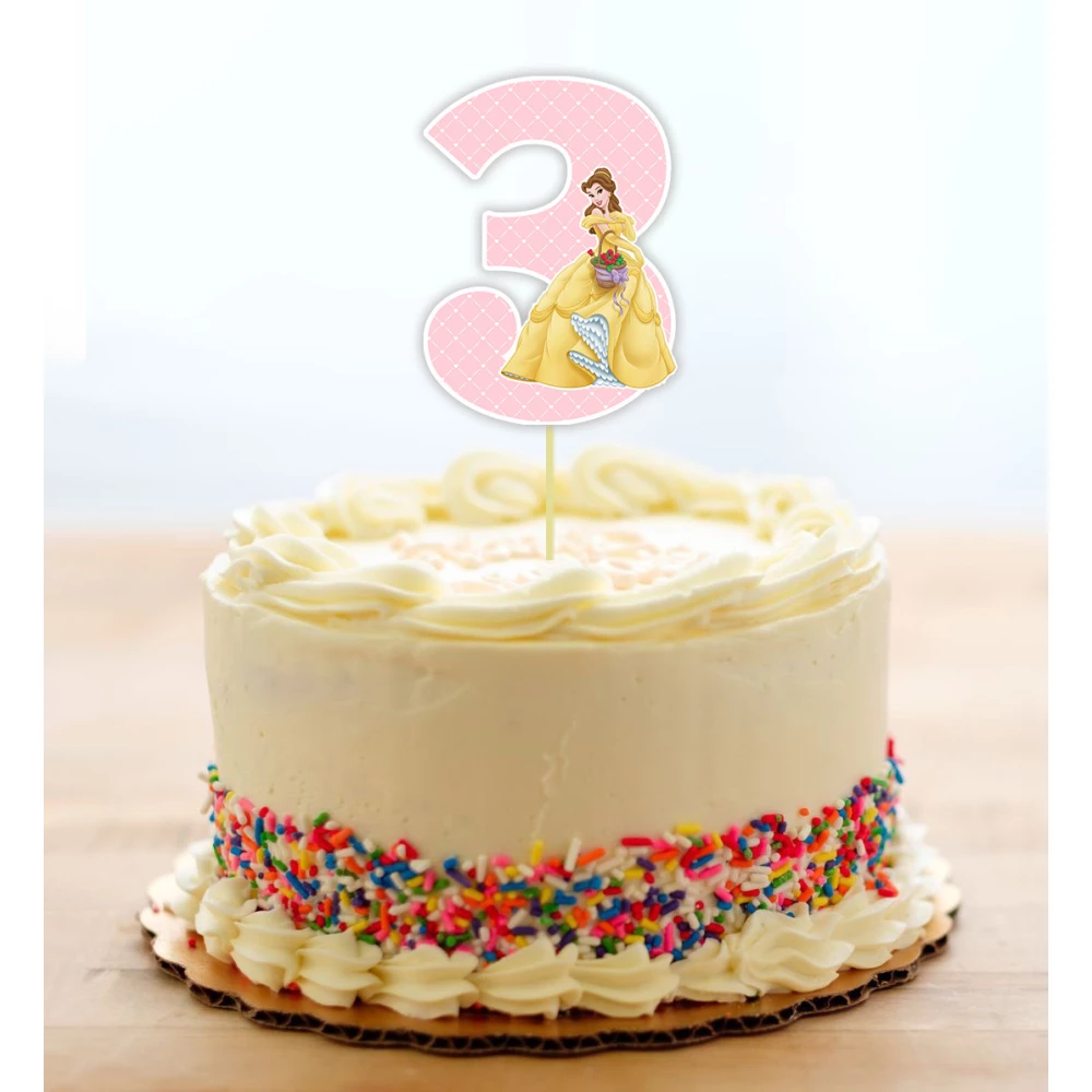 Топпер-цифра (от 0 до 10см цифра) вырубка “Принцессы Дисней“ (1шт)- 3