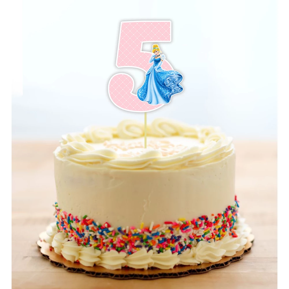 Топпер-цифра (от 0 до 10см цифра) вырубка “Принцессы Дисней“ (1шт)- 5