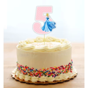 Изображение товара - Топпер-цифра (от 0 до 10см цифра) вырубка “Принцессы Дисней“ (1шт)- 5