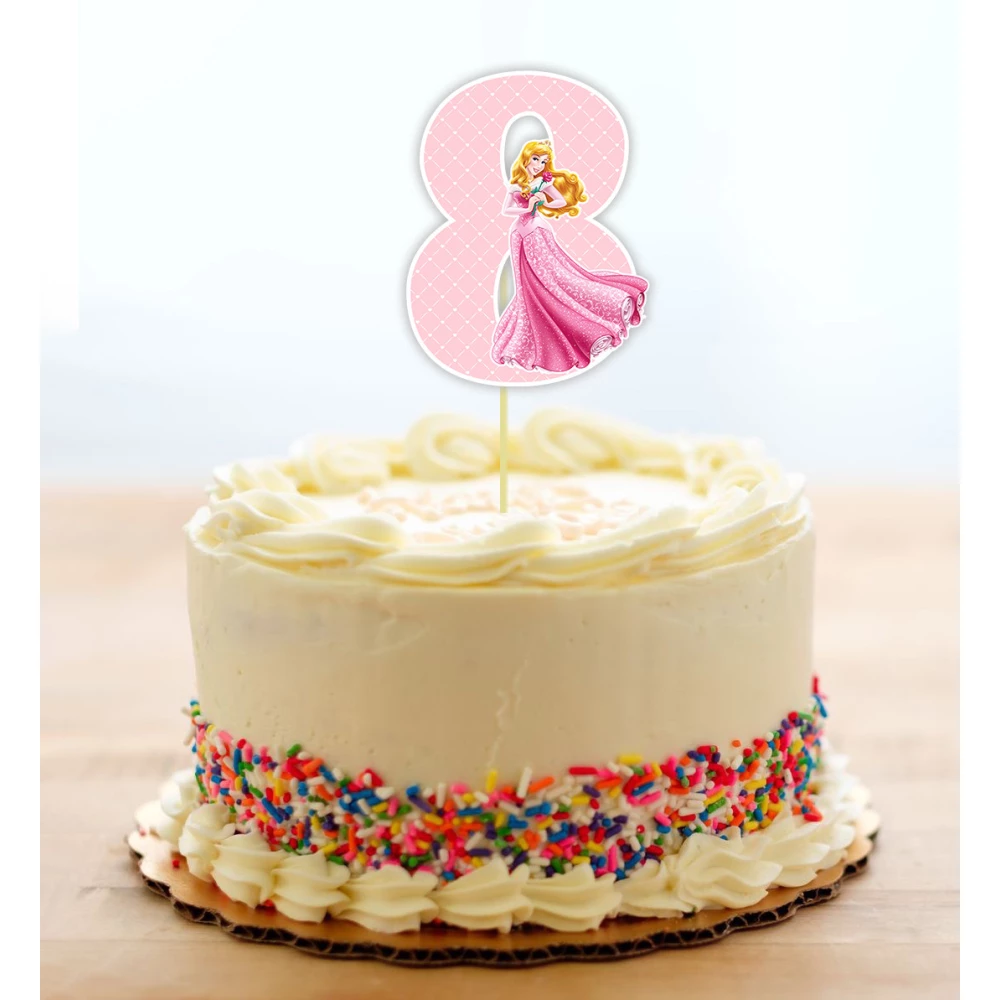 Топпер-цифра (от 0 до 10см цифра) вырубка “Принцессы Дисней“ (1шт)- 8