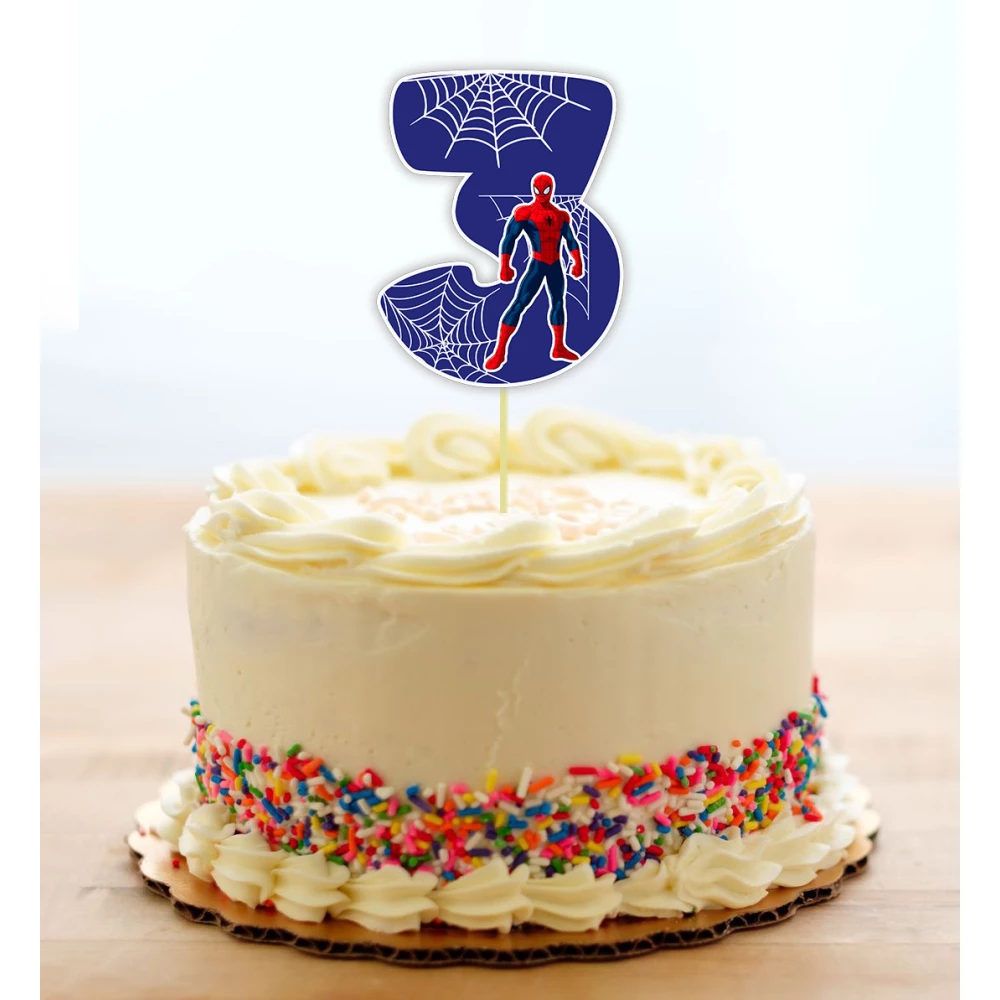 Топпер-цифра (от 0 до 10см цифра) вырубка “Spiderman / Спайдермен“  (1шт) 3