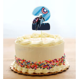 Изображение товара - Топпер-цифра (от 0 до 10см цифра) вырубка “Супер Герои/Мarvel“ (1шт )в синем дизайне 2