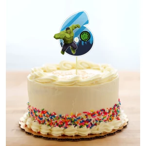 Изображение товара - Топпер-цифра (от 0 до 10см цифра) вырубка “Супер Герои/Мarvel“ (1шт )в синем дизайне 6