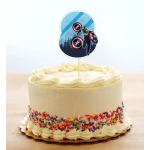 Изображение товара - Топпер-цифра (от 0 до 10см цифра) вырубка “Супер Герои/Мarvel“ (1шт )в синем дизайне 8