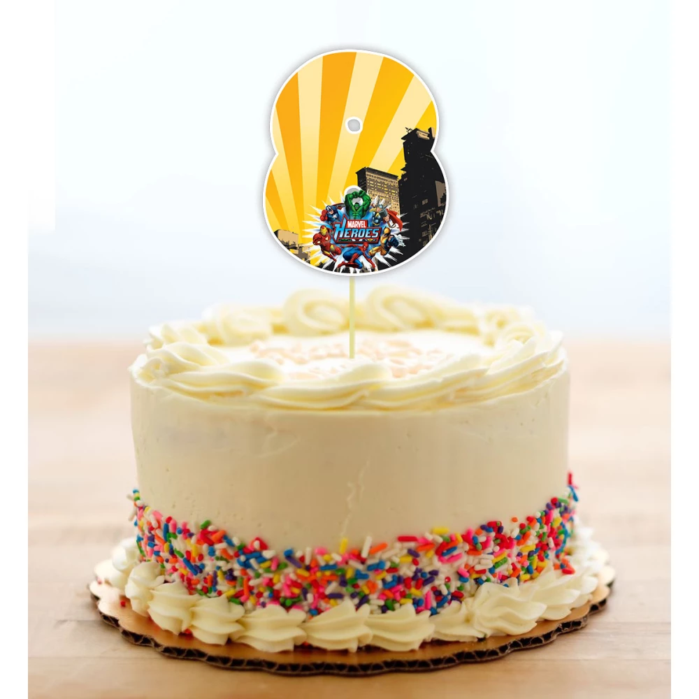 Топпер-цифра (от 0 до 10см цифра) вырубка “Супер Герои/Мarvel“ (1шт)- 8