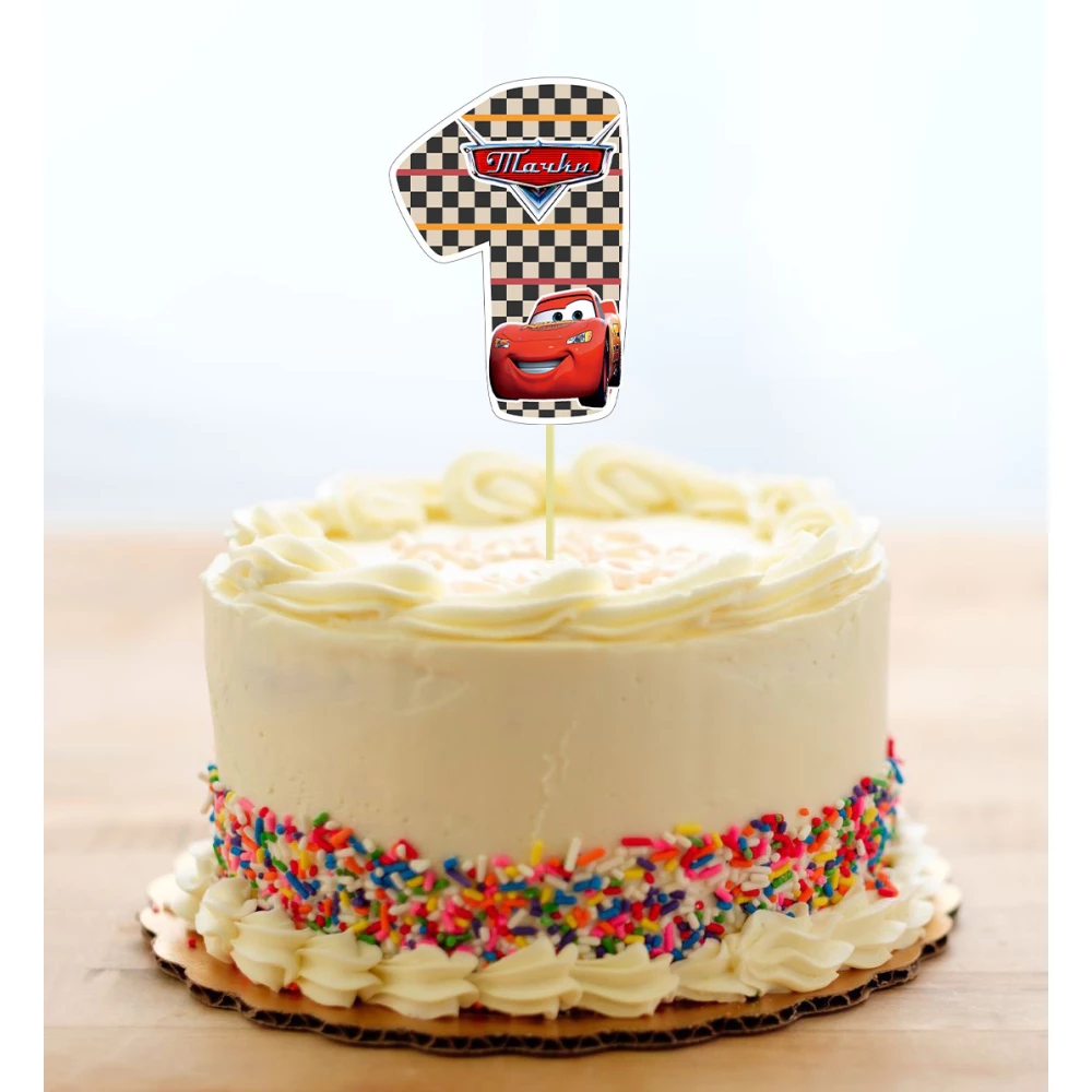 Топпер-цифра (от 0 до 10см цифра) вырубка “Тачки Маквин“ (1шт)- 1