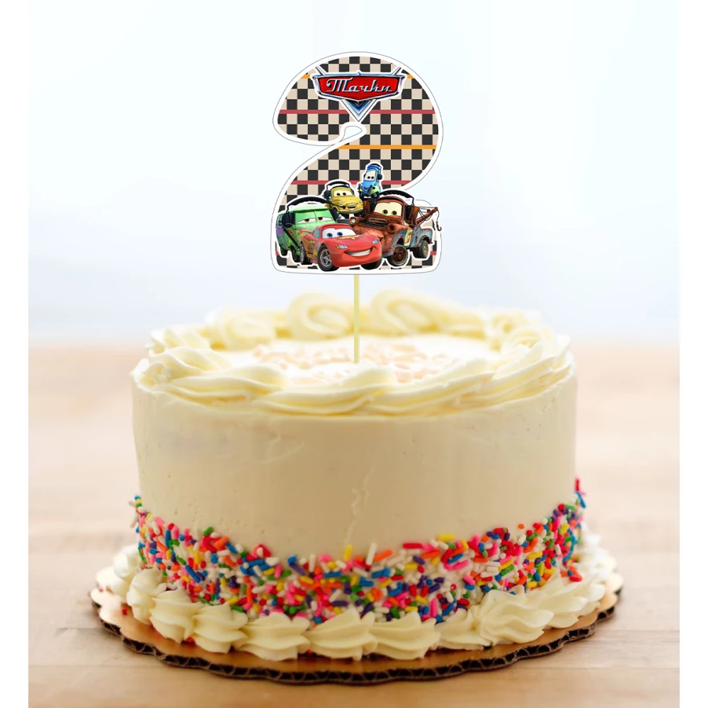 Топпер-цифра (от 0 до 10см цифра) вырубка “Тачки Маквин“ (1шт)- 2