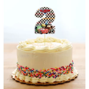 Изображение товара - Топпер-цифра (от 0 до 10см цифра) вырубка “Тачки Маквин“ (1шт)- 2