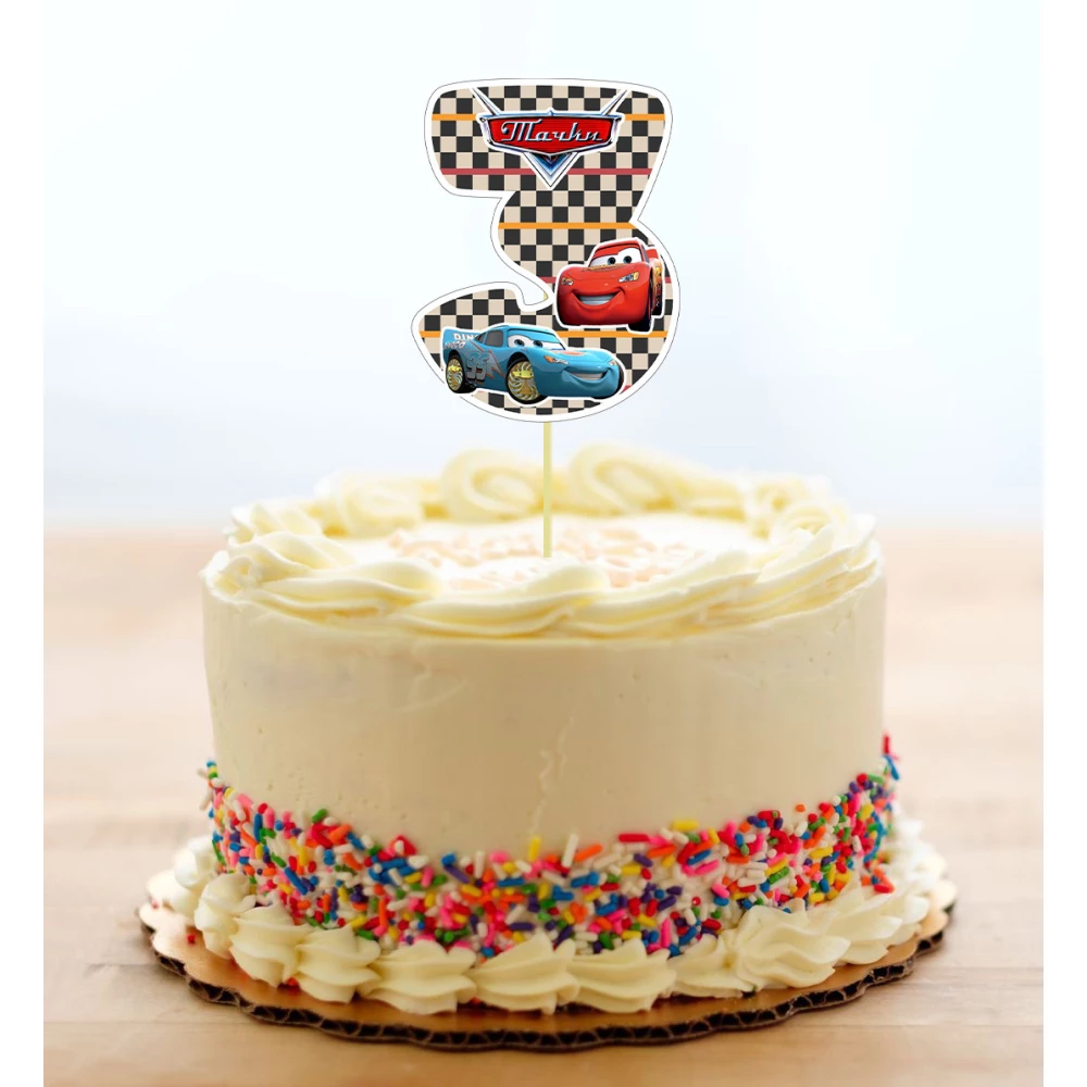 Топпер-цифра (от 0 до 10см цифра) вырубка “Тачки Маквин“ (1шт)- 3