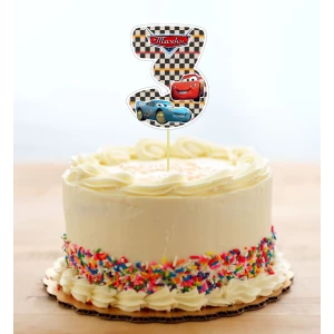 Изображение товара - Топпер-цифра (от 0 до 10см цифра) вырубка “Тачки Маквин“ (1шт)- 3