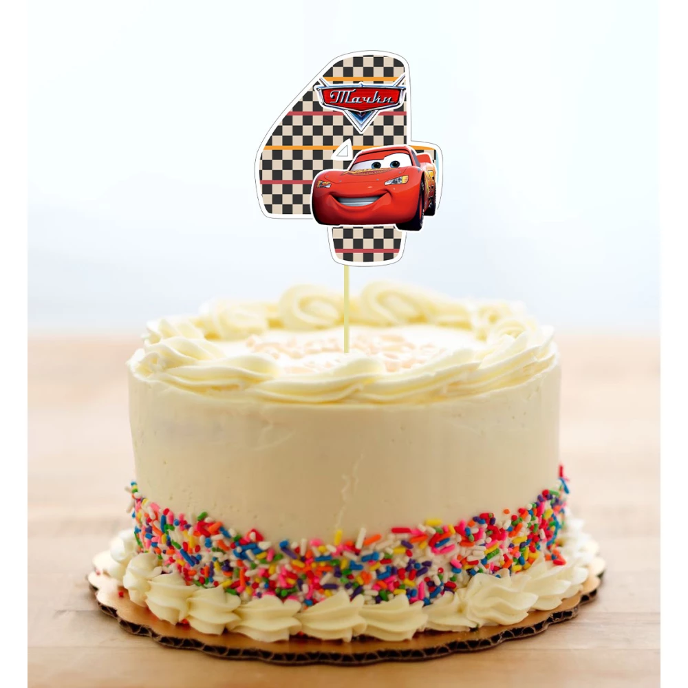 Топпер-цифра (от 0 до 10см цифра) вырубка “Тачки Маквин“ (1шт)- 4